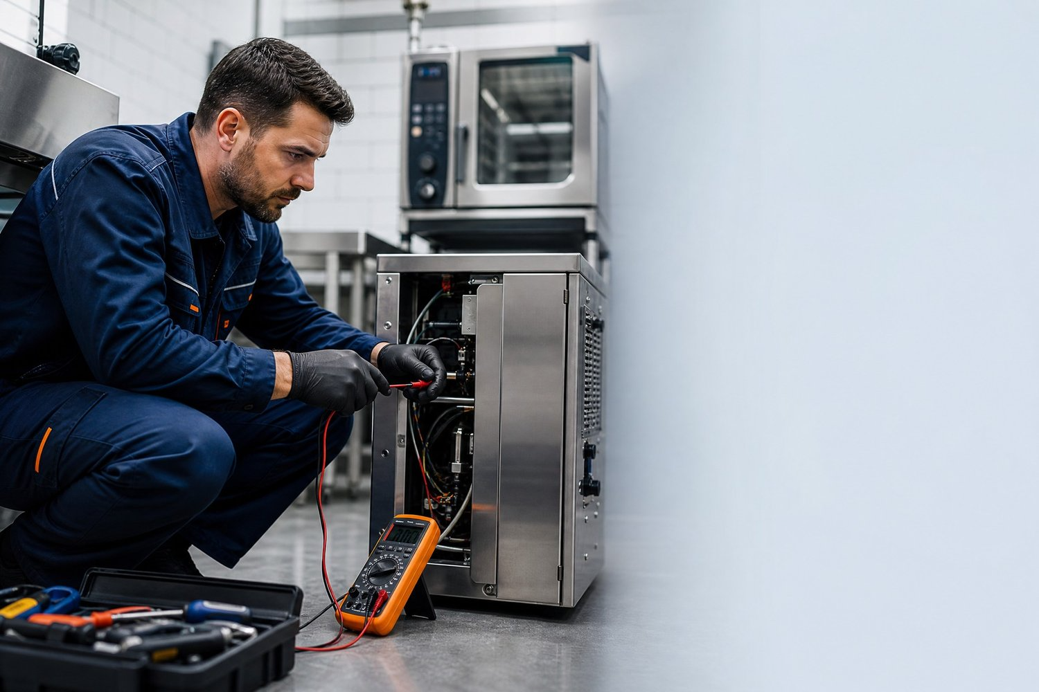 Técnico MRA a efectuar diagnóstico em equipamento profissional